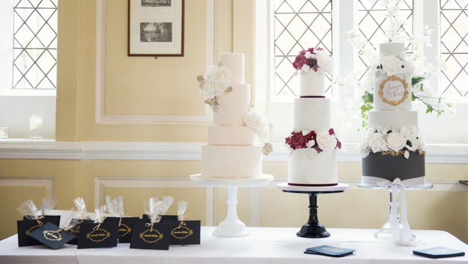 Wedding cakes on display