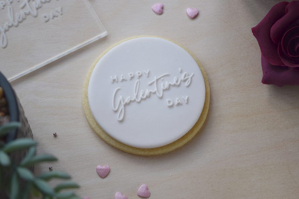 Handwritten Happy Galentine's Day embosser