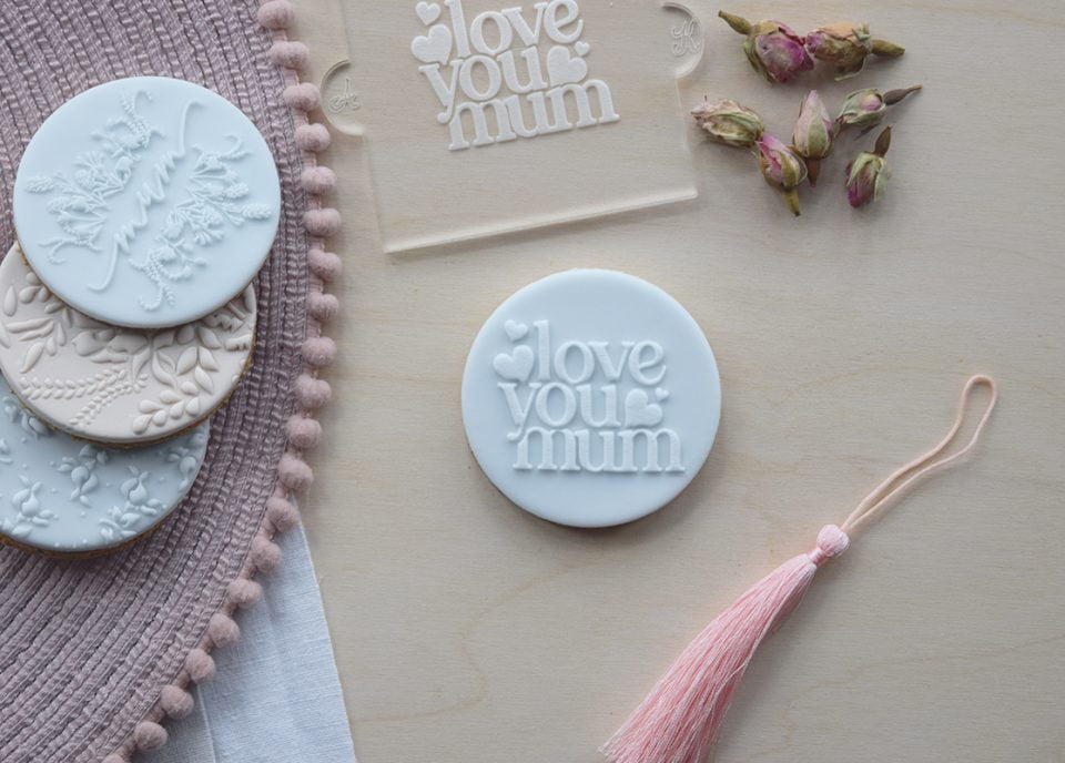 statement love you Mum + hearts embosser - Image 3