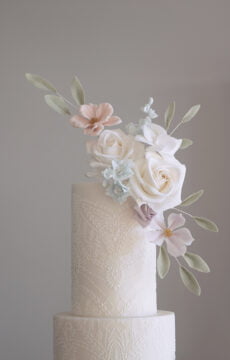 Lace cake stencil wedding cake