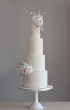 Lace cake stencil wedding cake