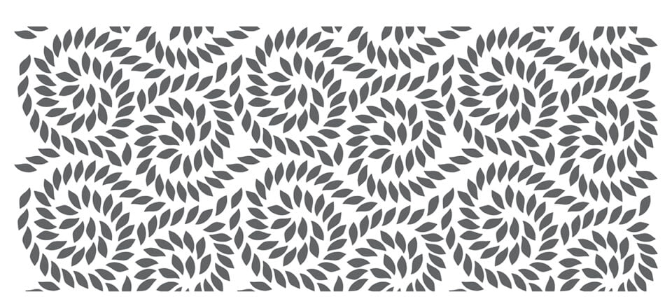 Spiralling leaf pattern stencil