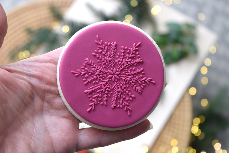 Snowflake Christmas cookie embosser