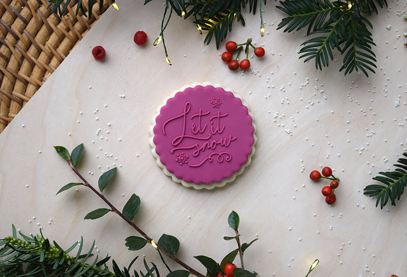 Let it snow Christmas fondant embosser