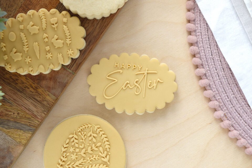 Hand-written "Happy Easter" embosser