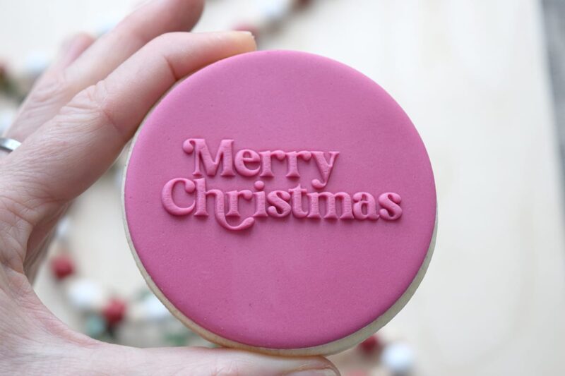 Merry Christmas (kindness font) cookie embosser