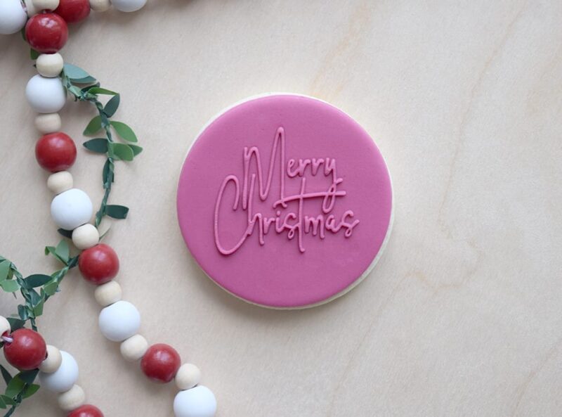 Merry Christmas no4 cookie embosser - Image 4