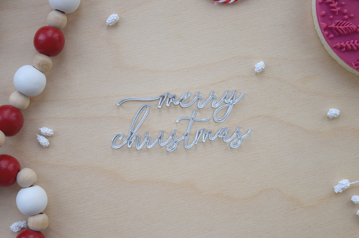 whimsical Merry Christmas cake charm