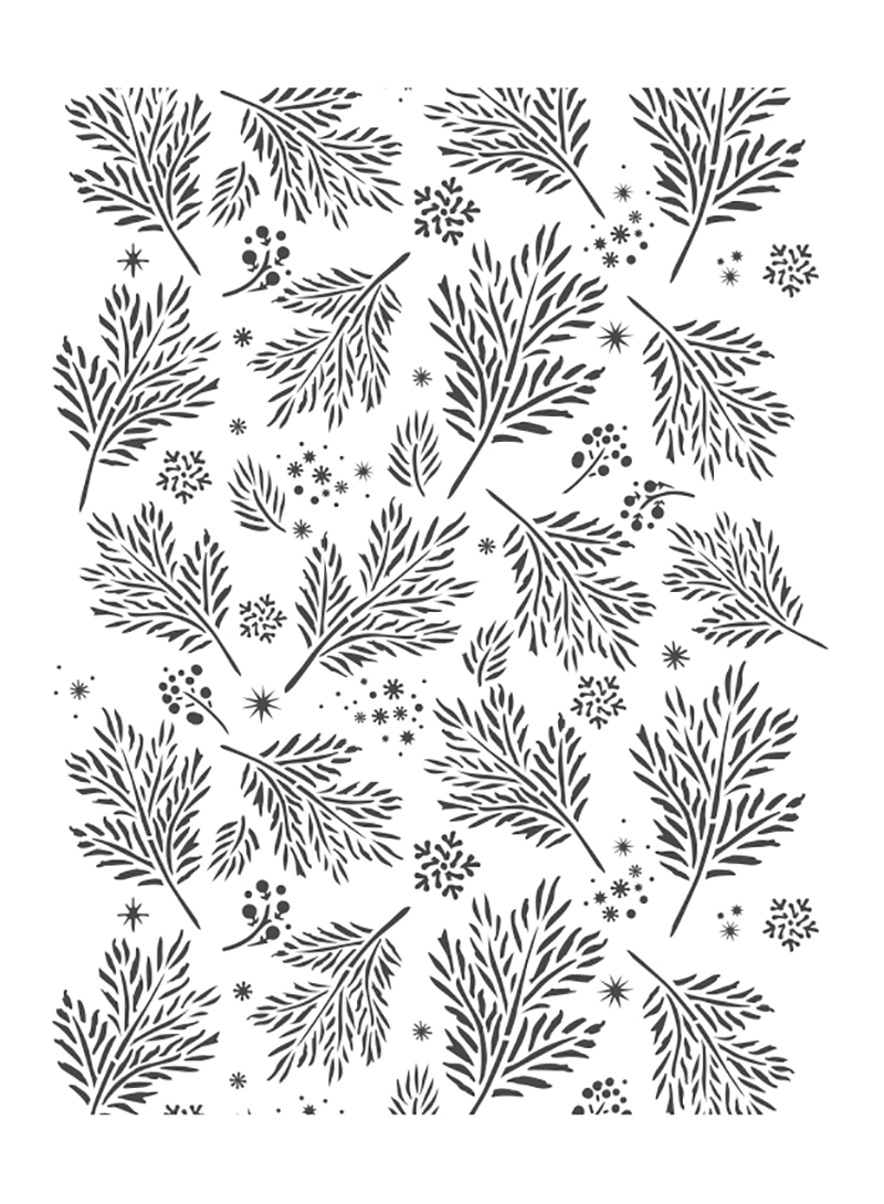 Winter Firs Pattern Cake Stencil (Double barrel or standard) - Image 2