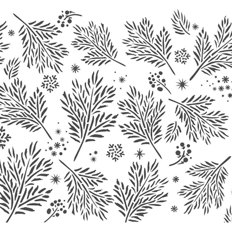 Winter Firs Pattern Cake Stencil (Double barrel or standard)