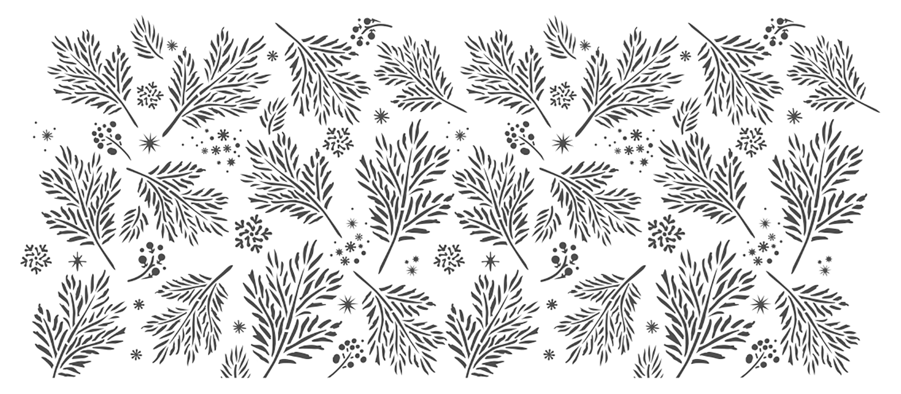Winter Firs Pattern Cake Stencil (Double barrel or standard)