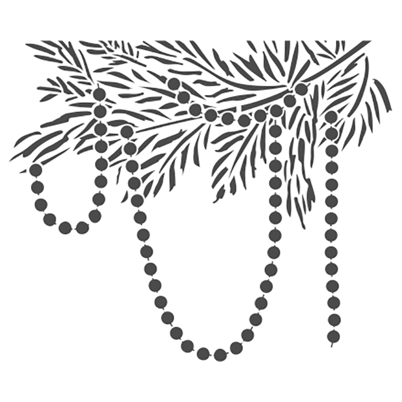 Beaded Garlands on tree Cake Stencil (3 sizes available) - Image 2