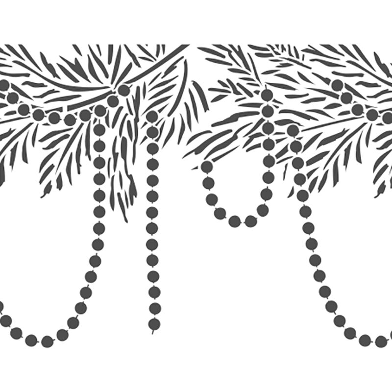 Beaded Garlands on tree Cake Stencil (3 sizes available)