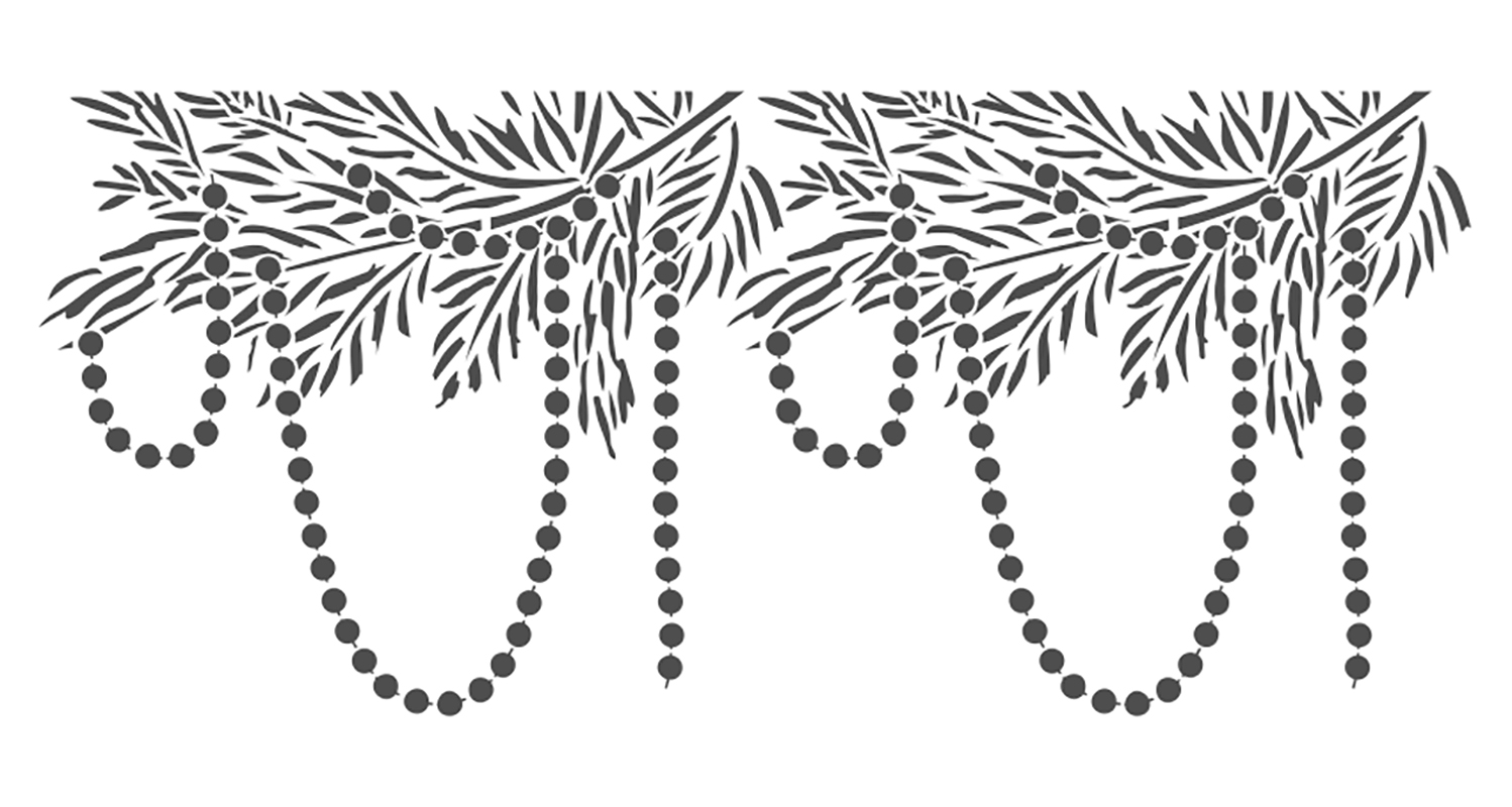 Beaded Garlands on tree Cake Stencil (3 sizes available)