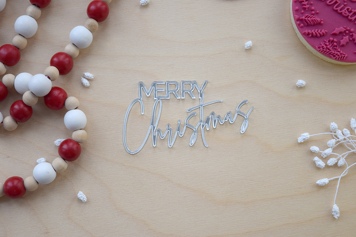 Handwritten Merry Christmas cake charm - Image 3