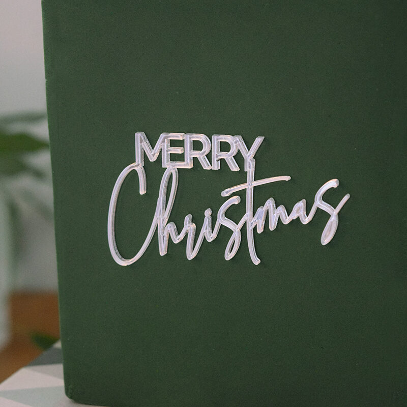 Handwritten Merry Christmas cake charm