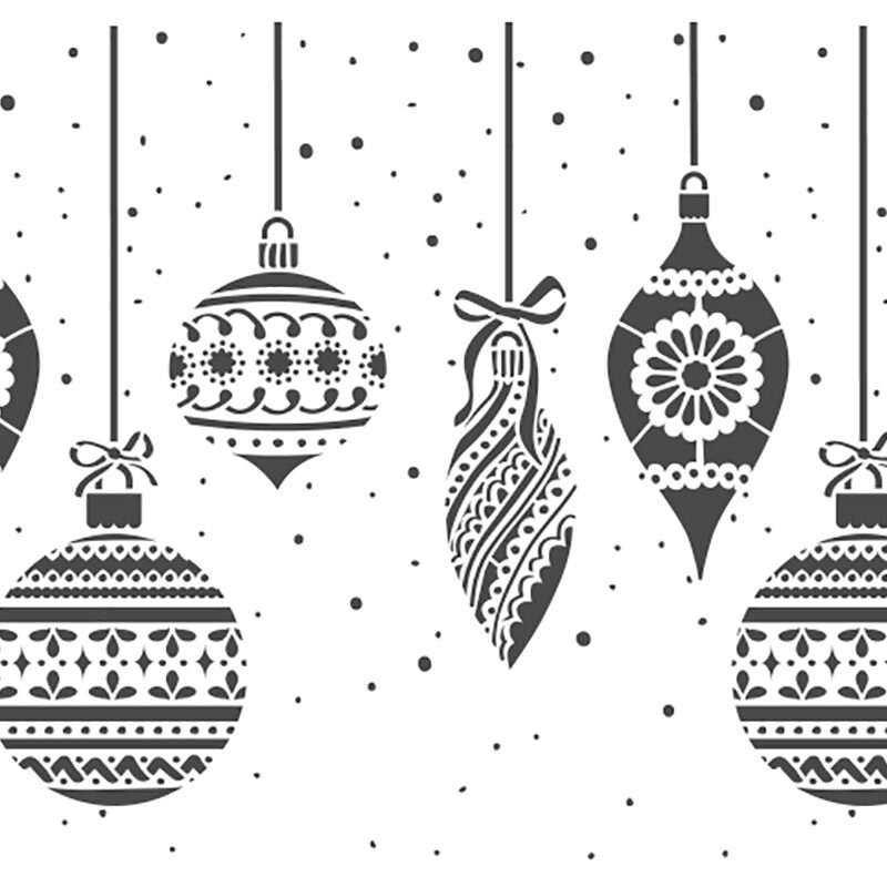 Vintage Baubles Cake Stencil (Double barrel or standard)