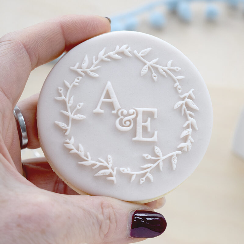 Customisable Initials with leaf bud frame embosser