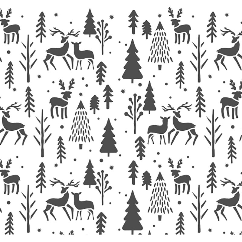 Winter Forest Pattern Cake Stencil (Double barrel or standard)