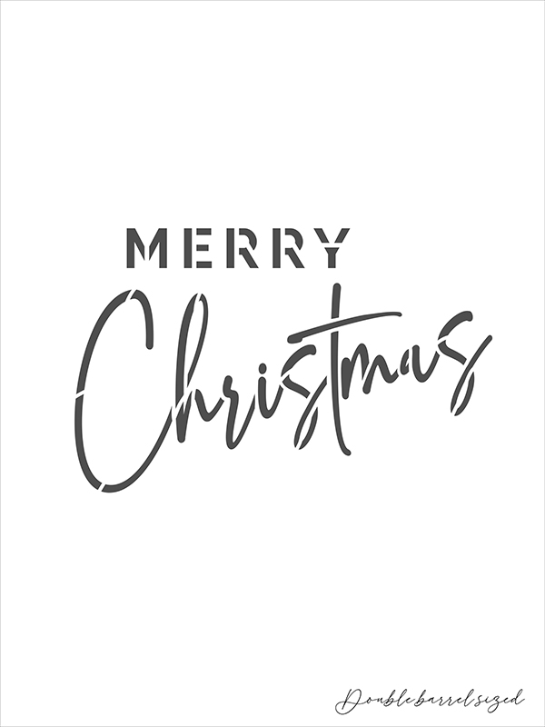 Handwritten Merry Christmas Cake Stencil (Double barrel or standard) - Image 2