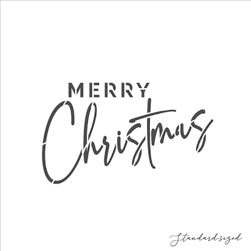 Handwritten Merry Christmas Cake Stencil (Double barrel or standard)