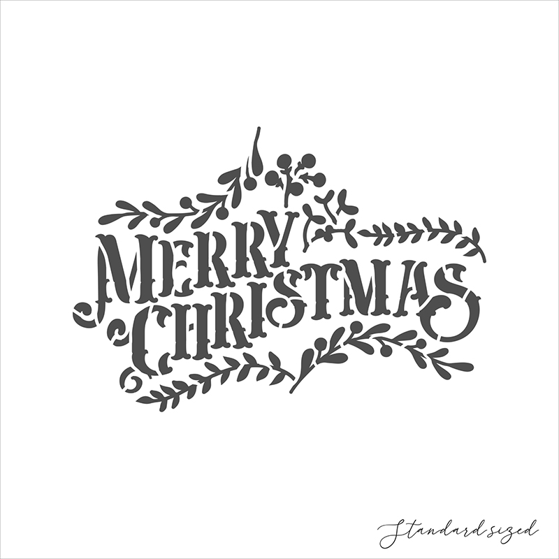 Traditional Merry Christmas Cake Stencil (Double barrel or standard)
